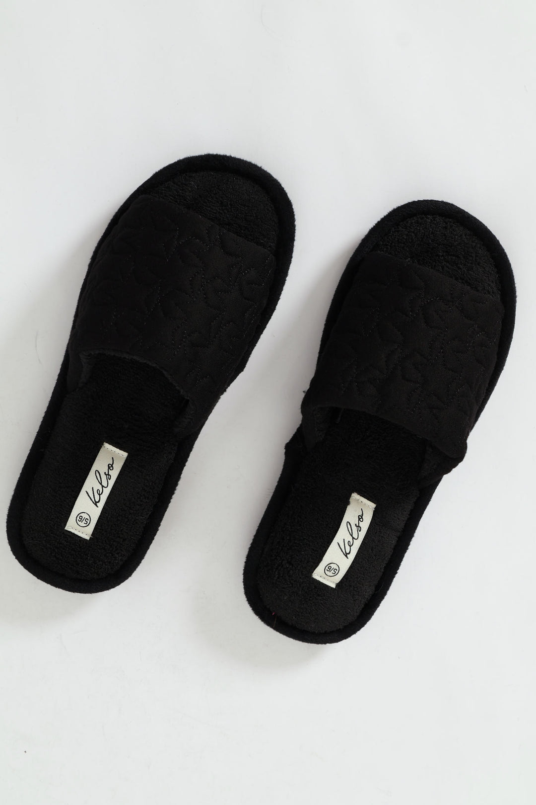 Jersey Knit Single Band Mule Slipper - Black