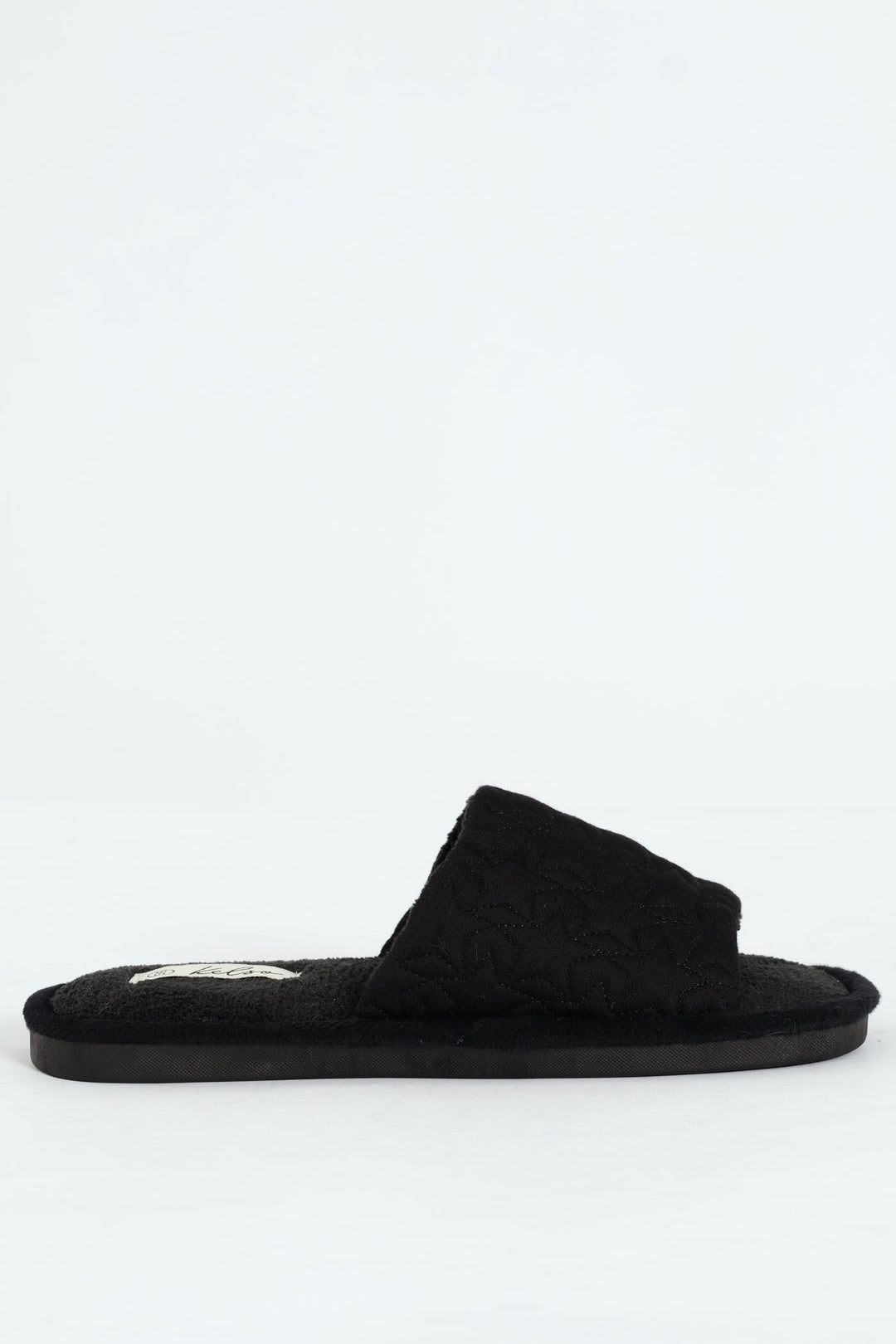 Jersey Knit Single Band Mule Slipper - Black