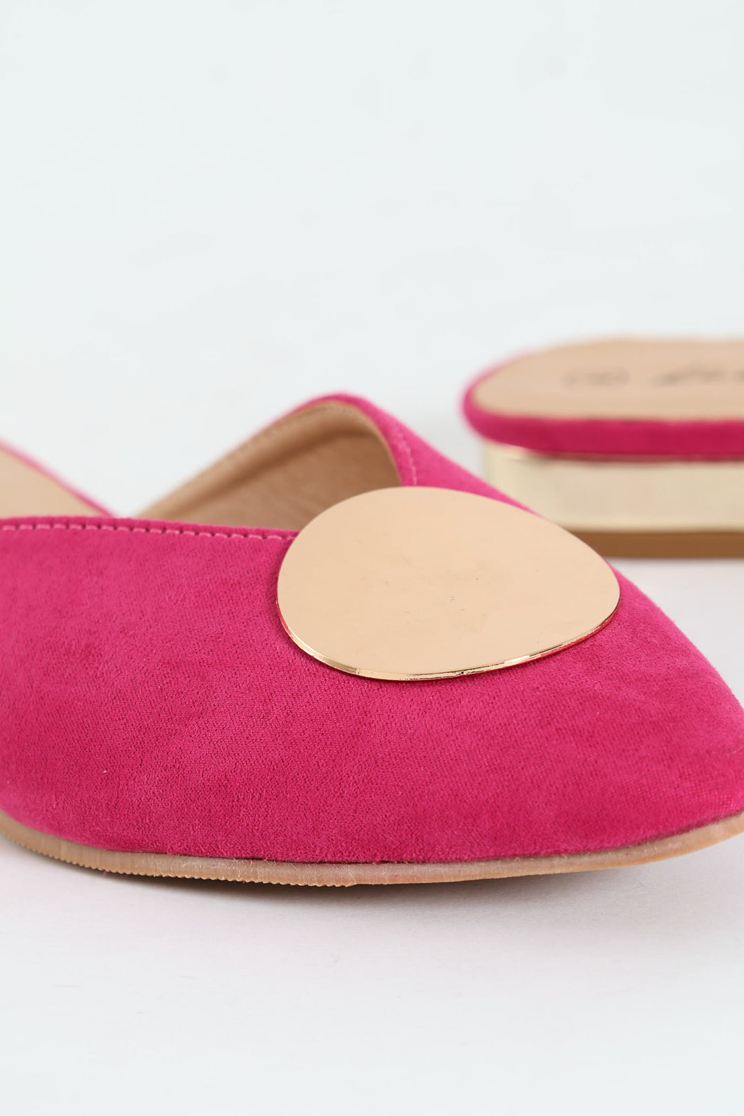 Push In Mule Gold Trim - Cerise