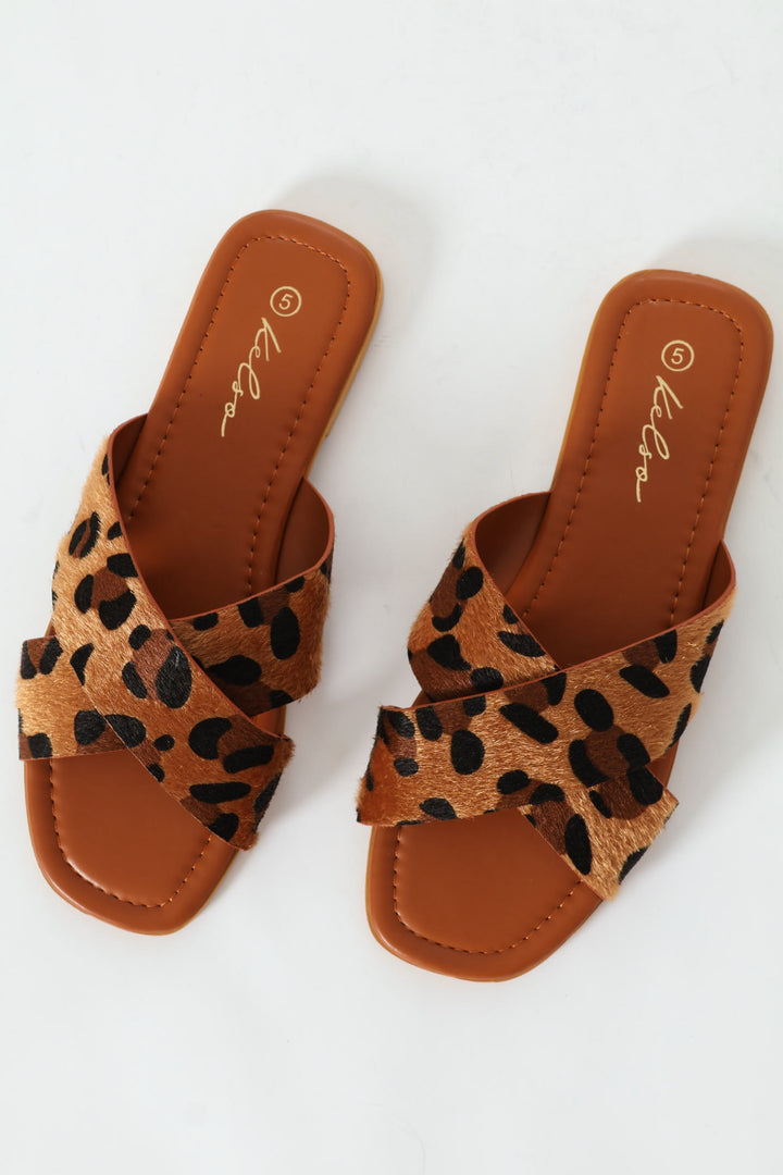 Crosstrap Pony Hair Mule Sandal - Multi