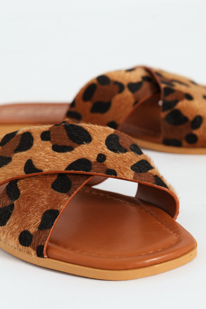 Crosstrap Pony Hair Mule Sandal - Multi