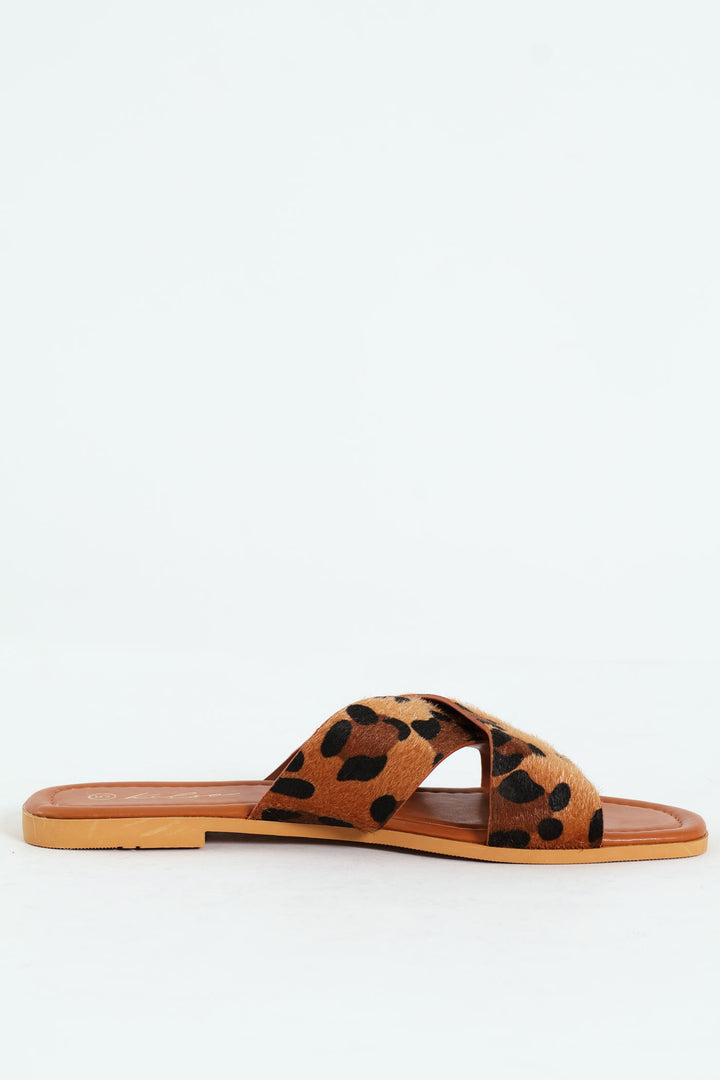 Crosstrap Pony Hair Mule Sandal - Multi