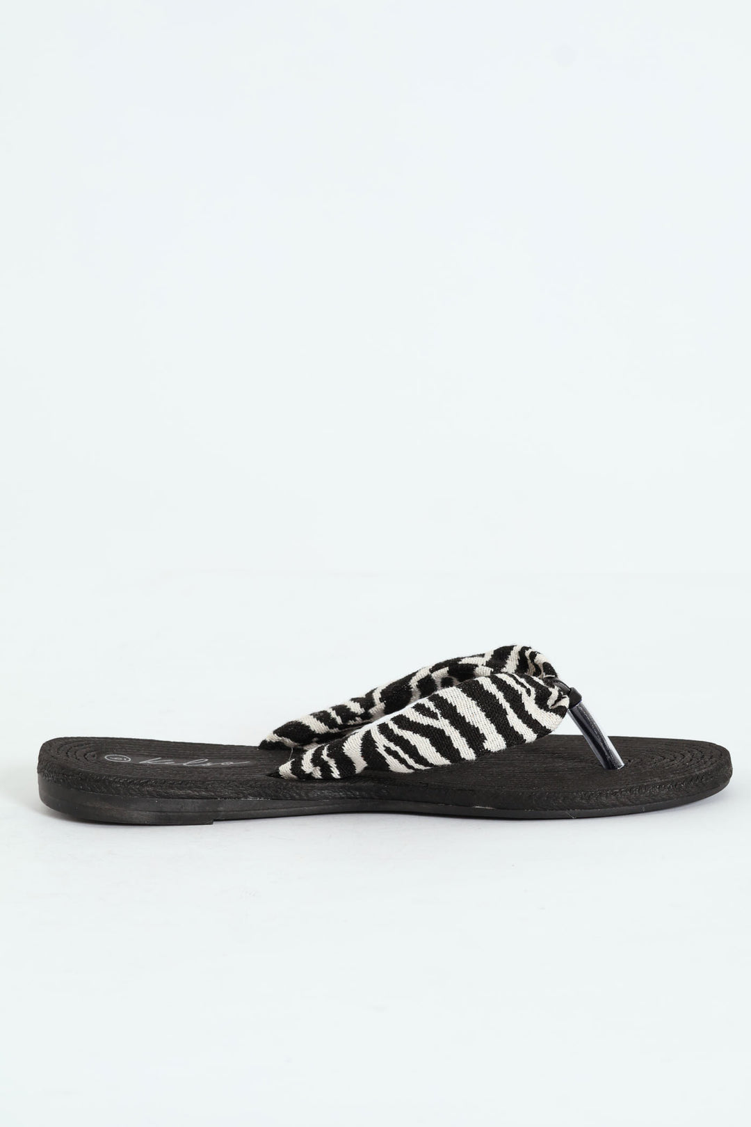 Zebra Print Thong Sandal - Black/White