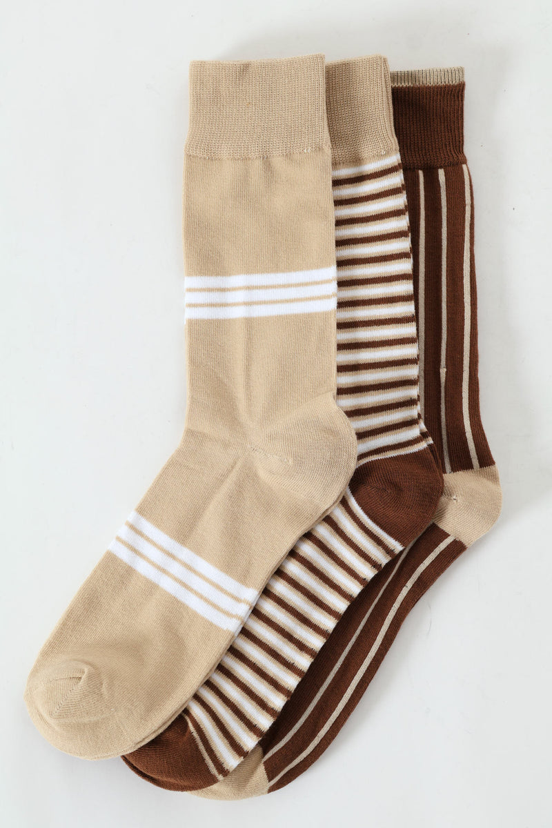 3 Pack Fashion Anklet Socks - Natural