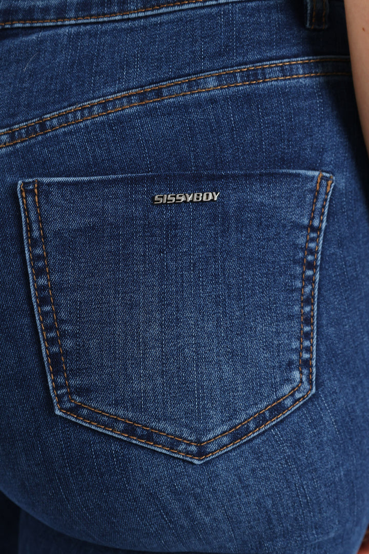 Mid-Waist Skinny Jeans - Medium Wash