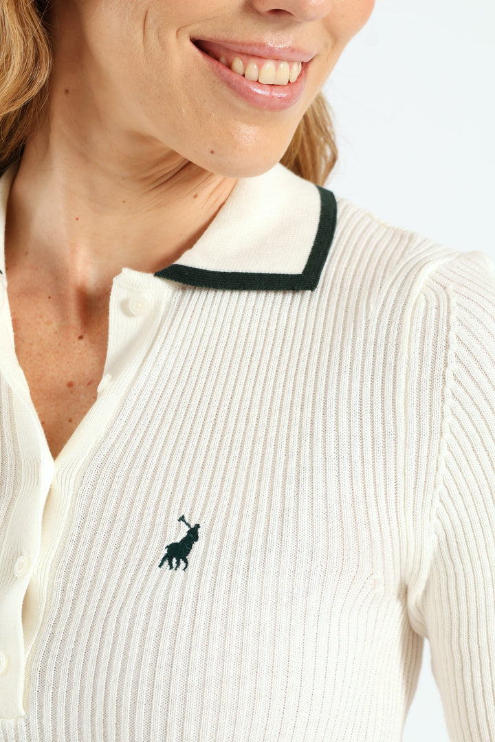 Gwen Knitted Golfer - Off White