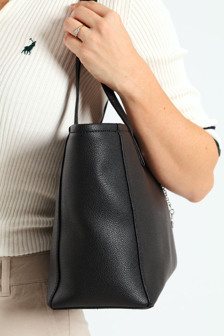 Lyon Medium Market Tote Bag - Black