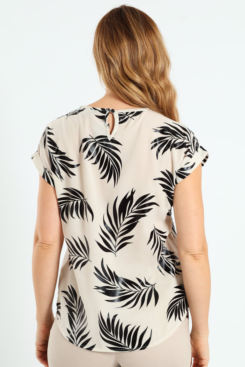 Short Sleeve Formal Tee - Black/Cream