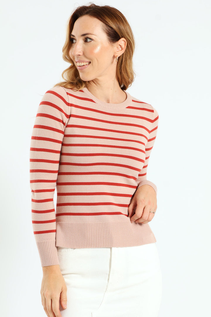 Striped Pullover - Rust