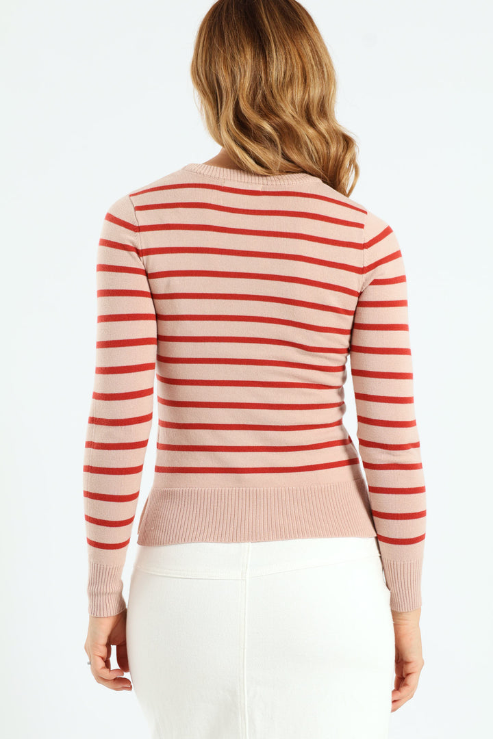 Striped Pullover - Rust