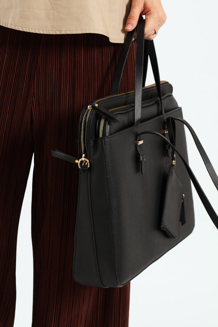 15inch Textured Laptop Bag with Coin Purse & Removable Laptop Sleeve