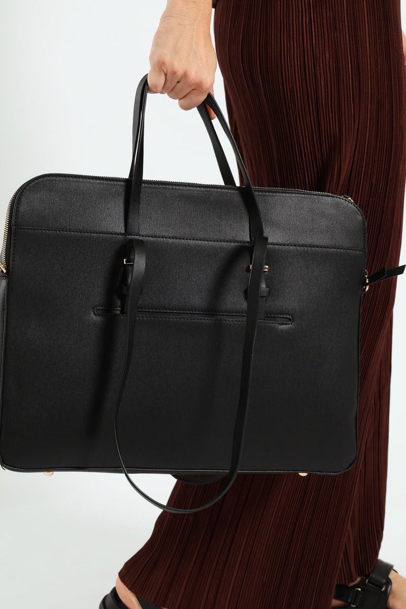 15inch Textured Laptop Bag with Coin Purse & Removable Laptop Sleeve