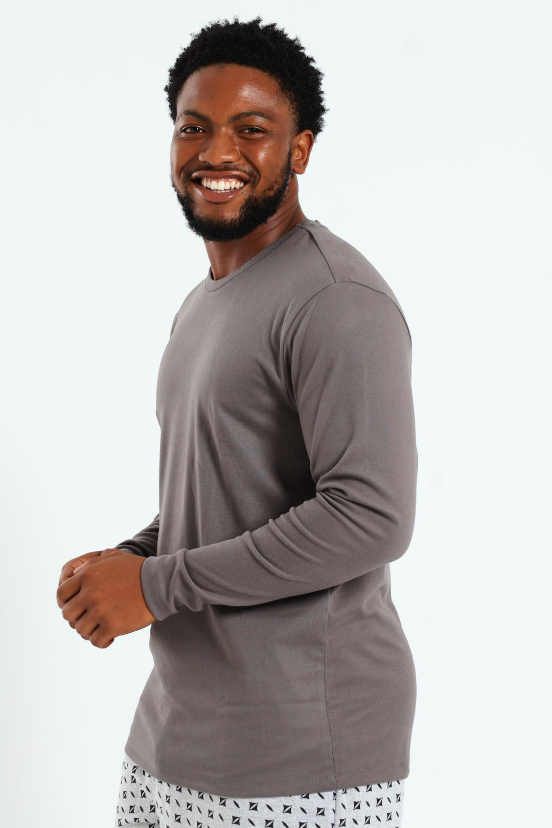 Long Sleeve Interlock Top - Grey
