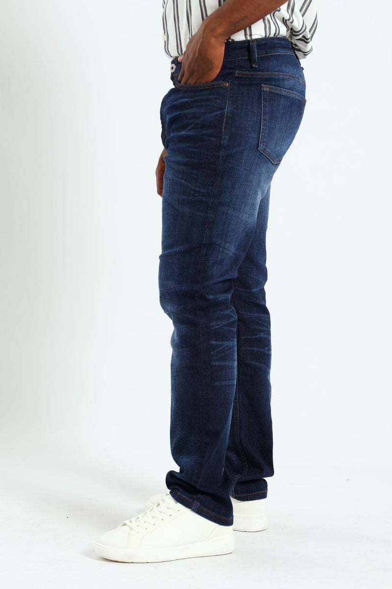 Whisker Ringspun Straight Denim - Dark Wash