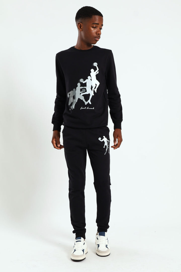 Boys Basketball Jogger - Black