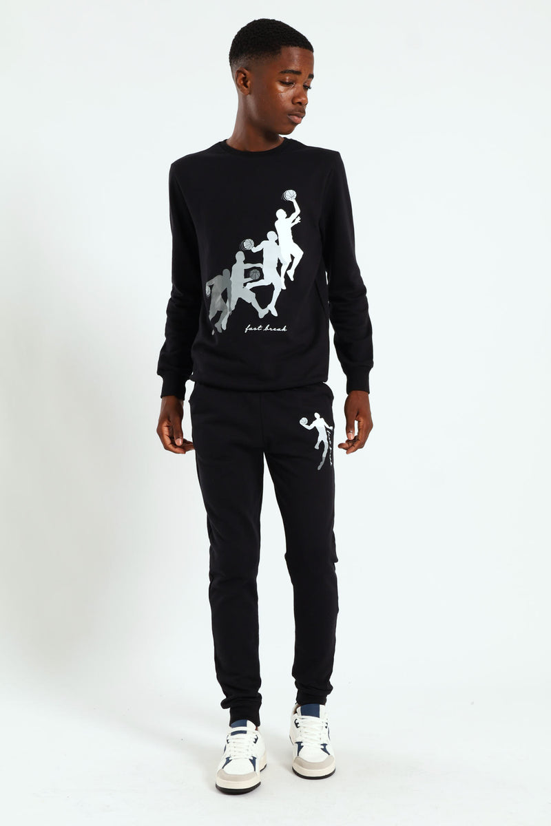 Boys Basketball Jogger - Black