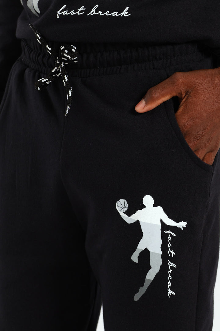 Boys Basketball Jogger - Black