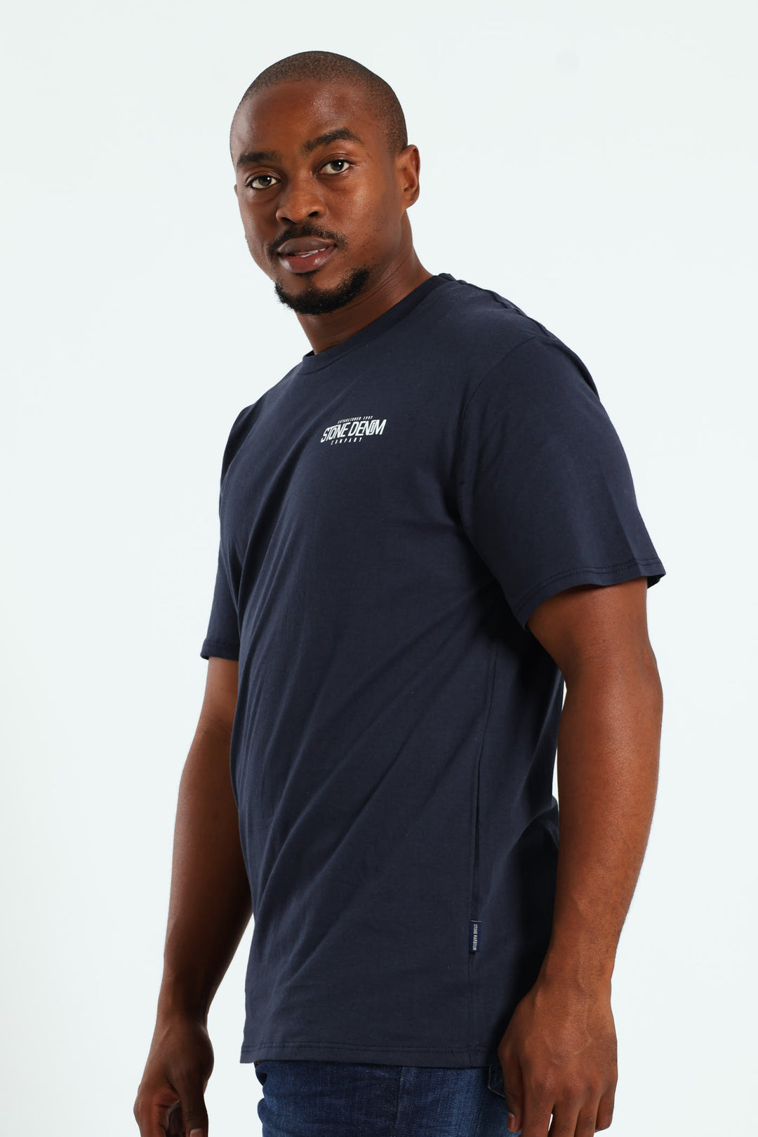 Superior Stone Denim Front & Back Print Tee - Navy