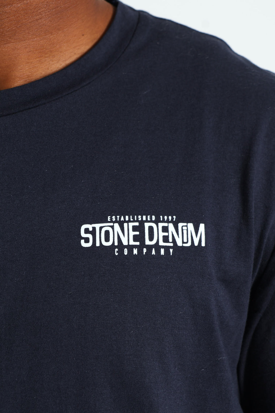 Superior Stone Denim Front & Back Print Tee - Navy