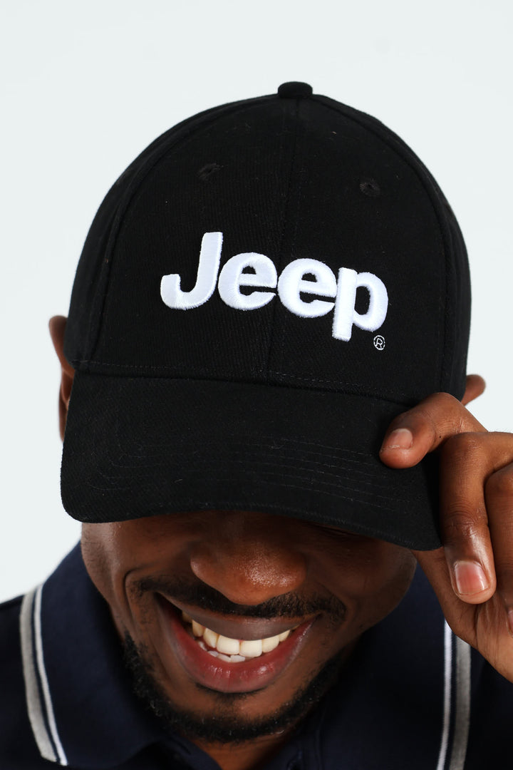 Basic Branded Peak Cap - Black