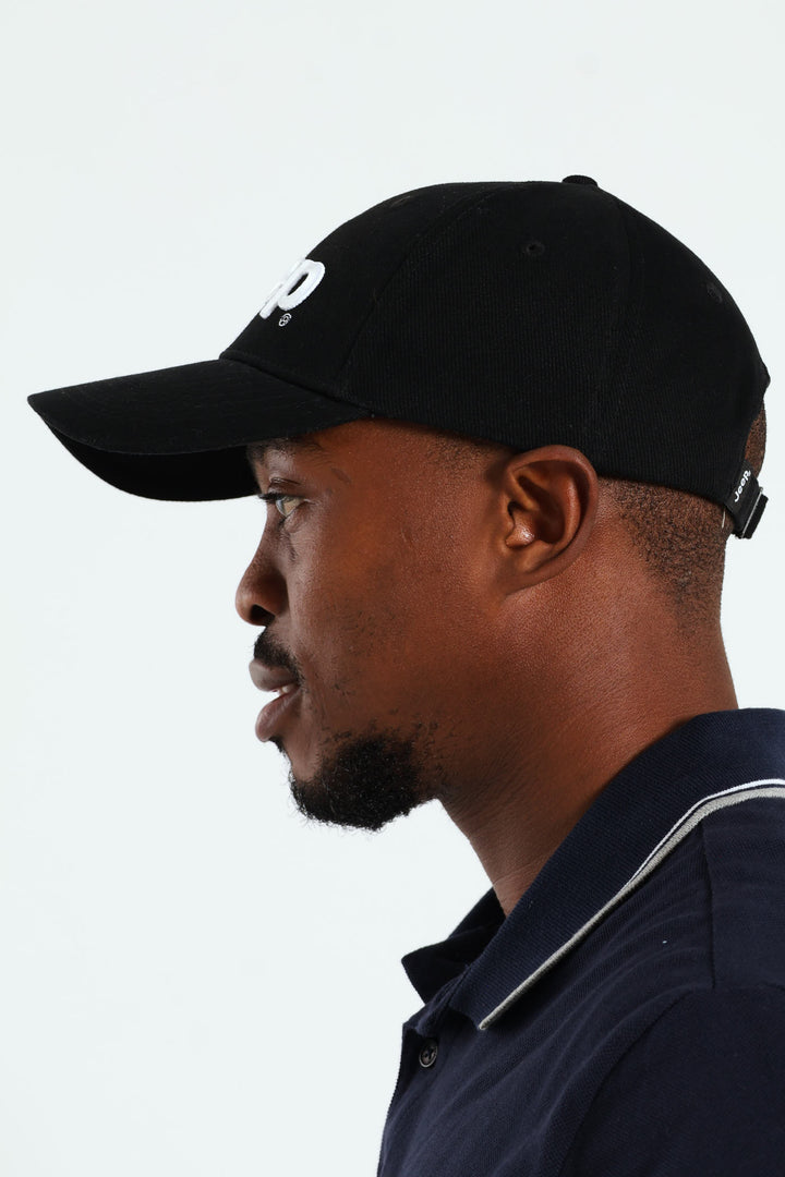 Basic Branded Peak Cap - Black