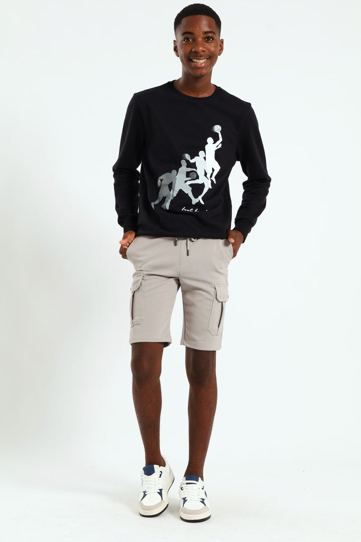 Boys Aspire Surface Interest Short - Grey