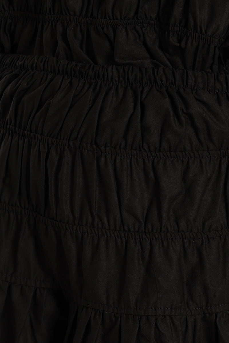 Girls Shirring Skirt - Black