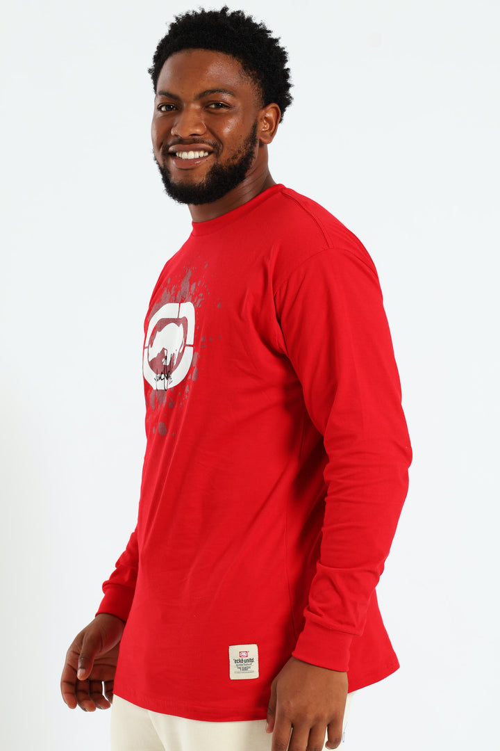 Splatter Long Sleeve Tee - Red