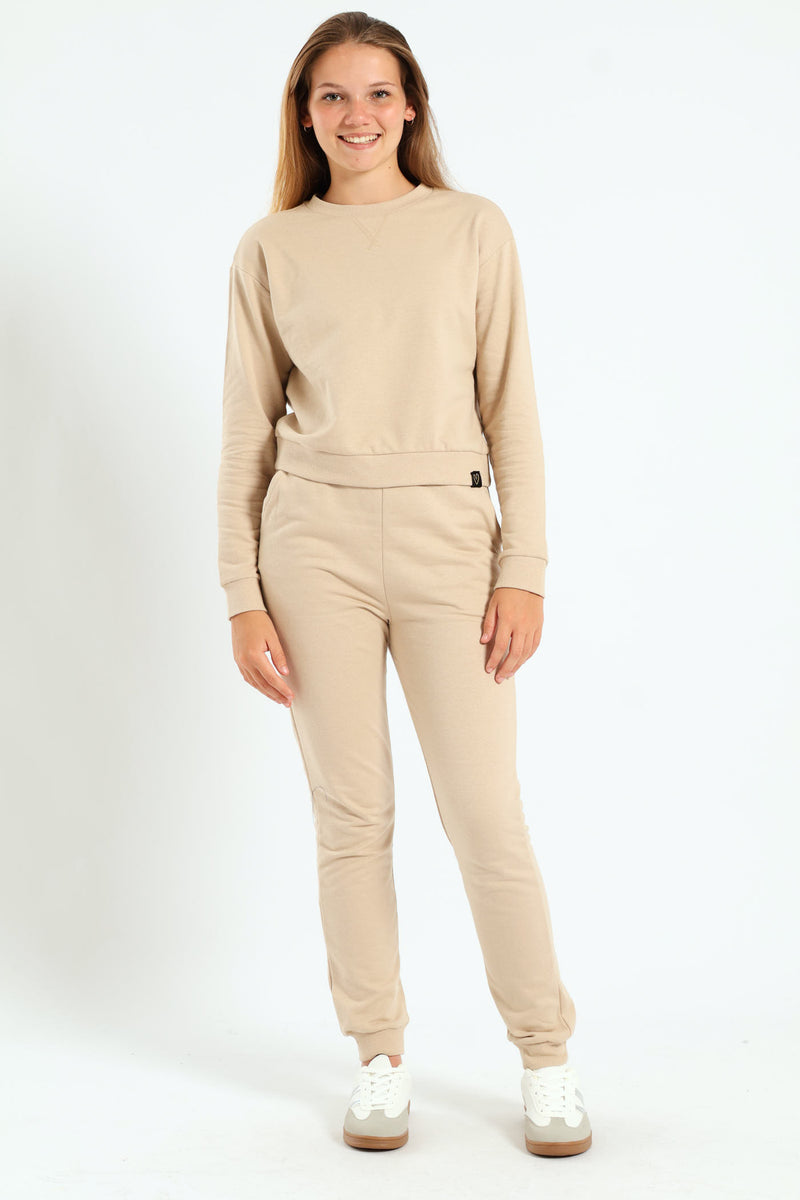 Girls Fleece Top - Tan