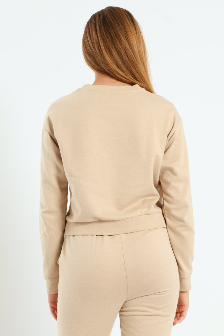 Girls Fleece Top - Tan