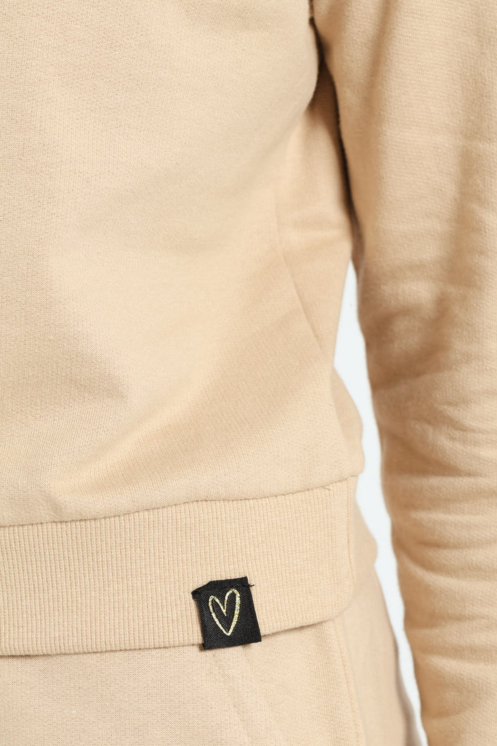 Girls Fleece Top - Tan