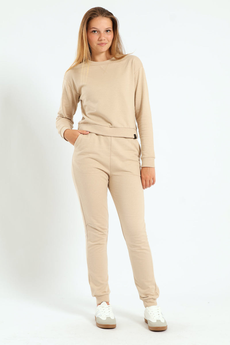 Girls Fleece Jogger - Tan