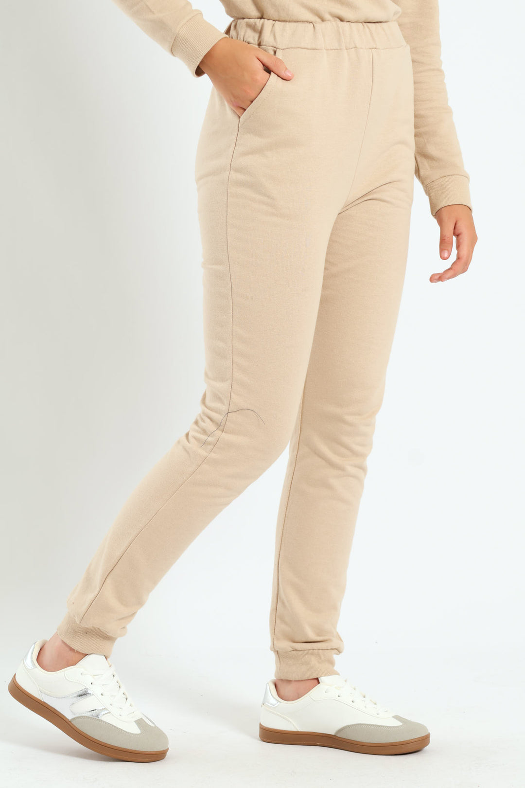 Girls Fleece Jogger - Tan
