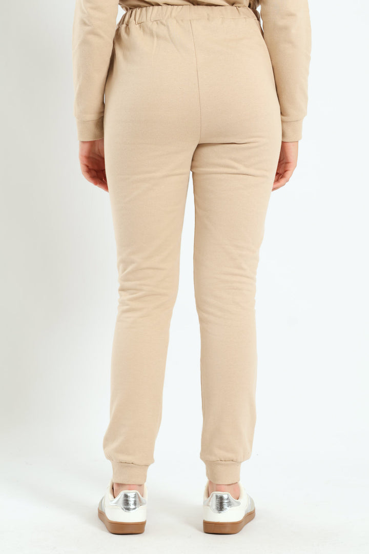 Girls Fleece Jogger - Tan