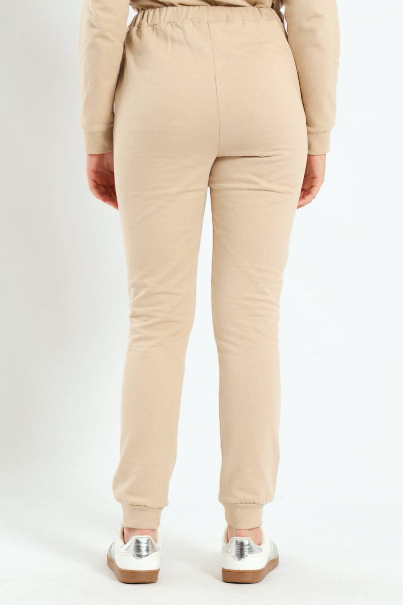 Girls Fleece Jogger - Tan
