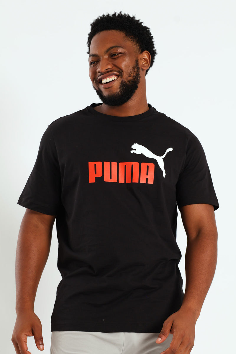 Essential Plus Two Tone Logo Tee - Black/Red