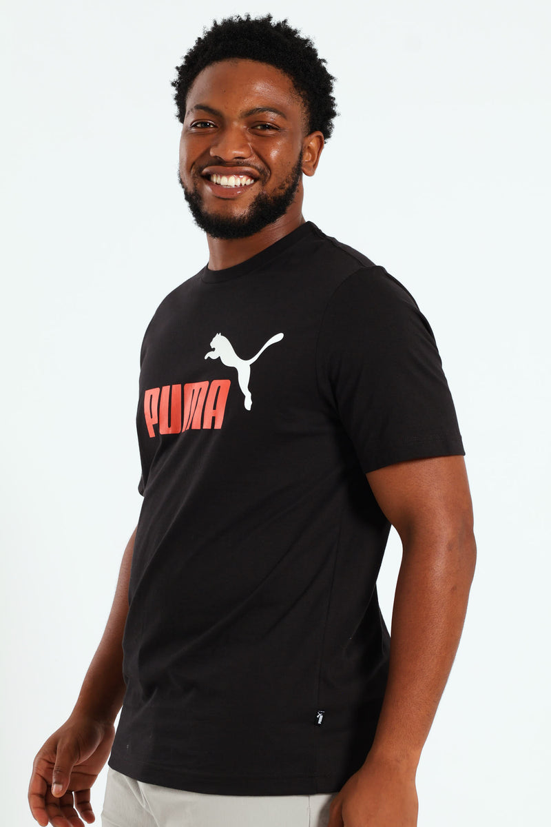 Essential Plus Two Tone Logo Tee - Black/Red
