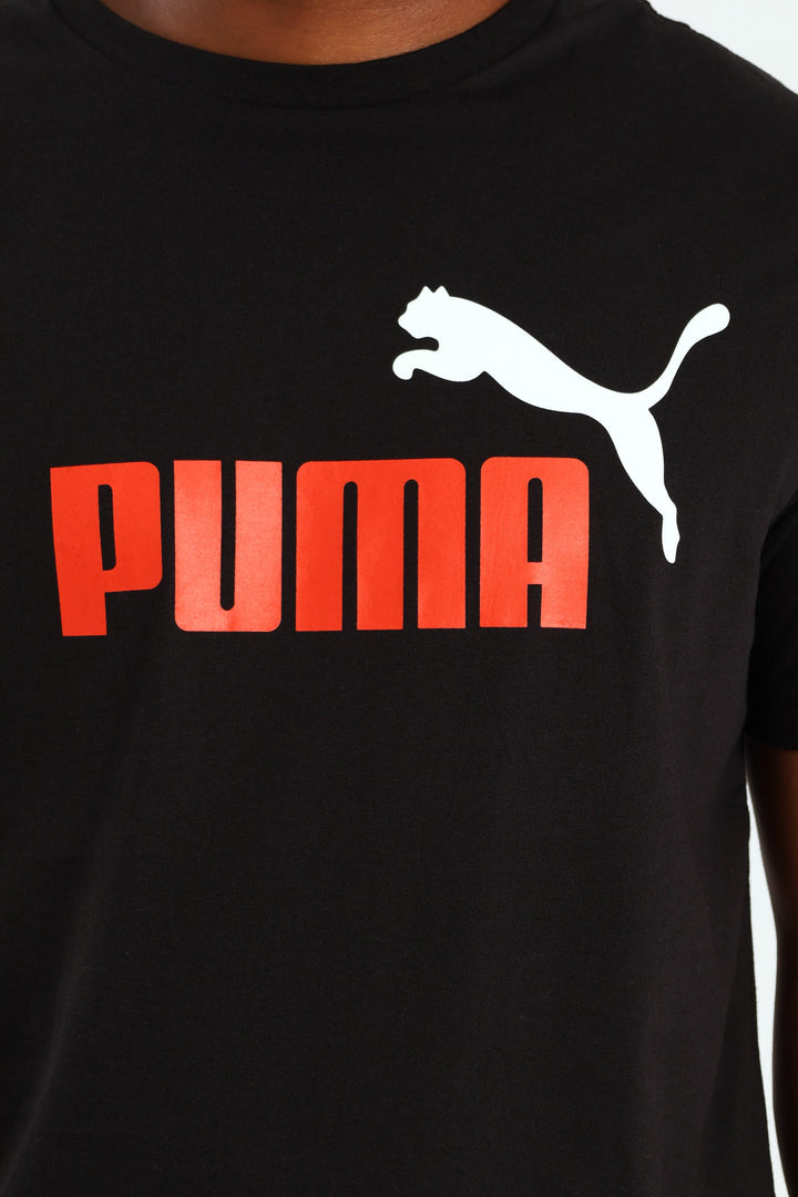 Essential Plus Two Tone Logo Tee - Black/Red