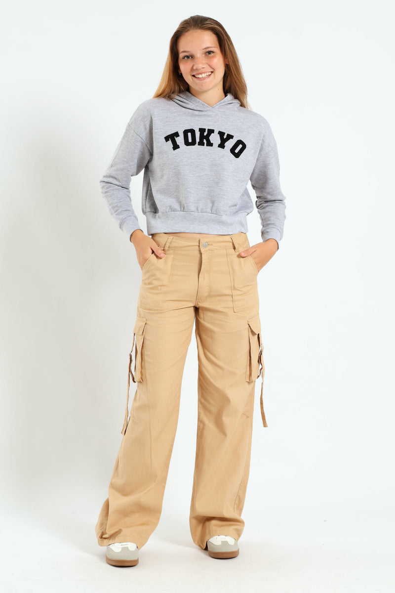 Girls Fleece Hoody - Grey Melange