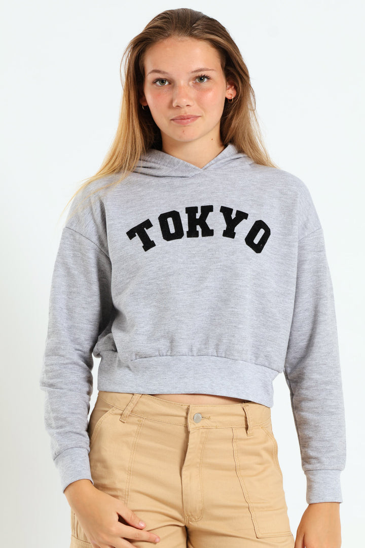 Girls Fleece Hoody - Grey Melange