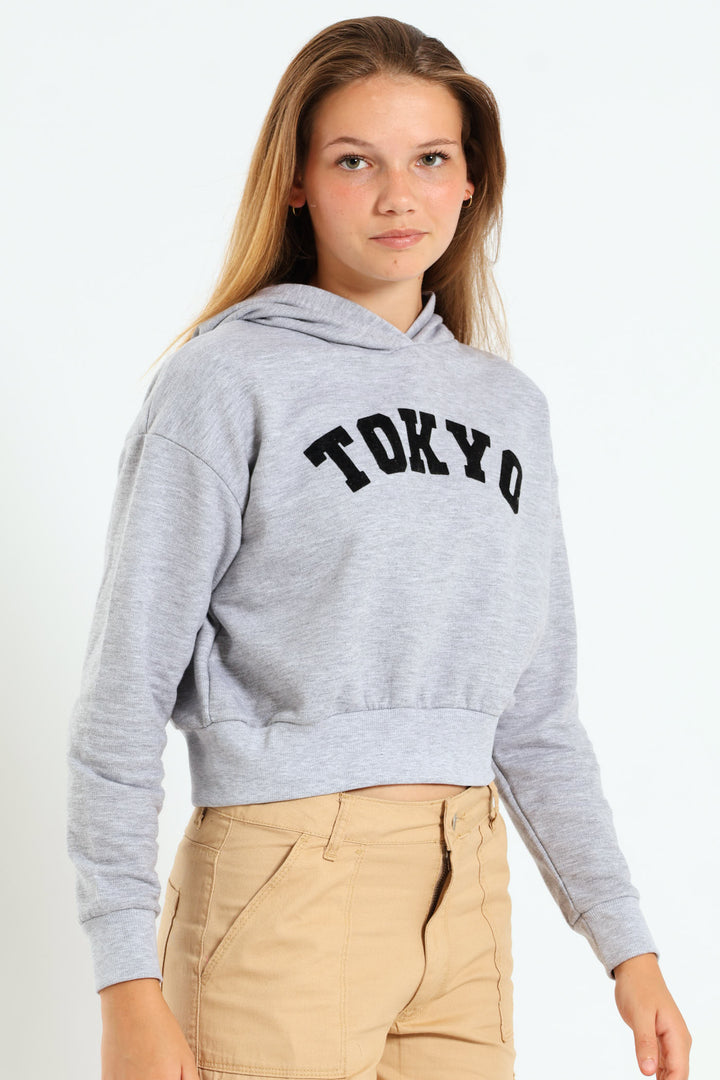 Girls Fleece Hoody - Grey Melange