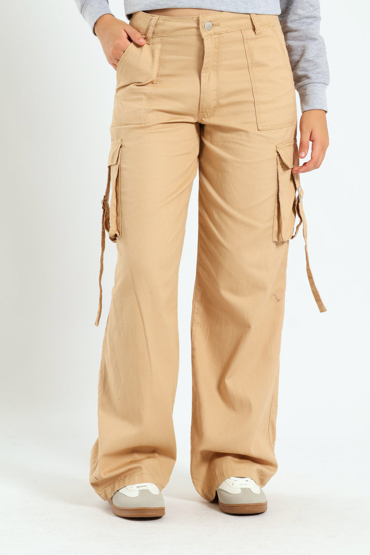 Girls Twill Cargo - Stone