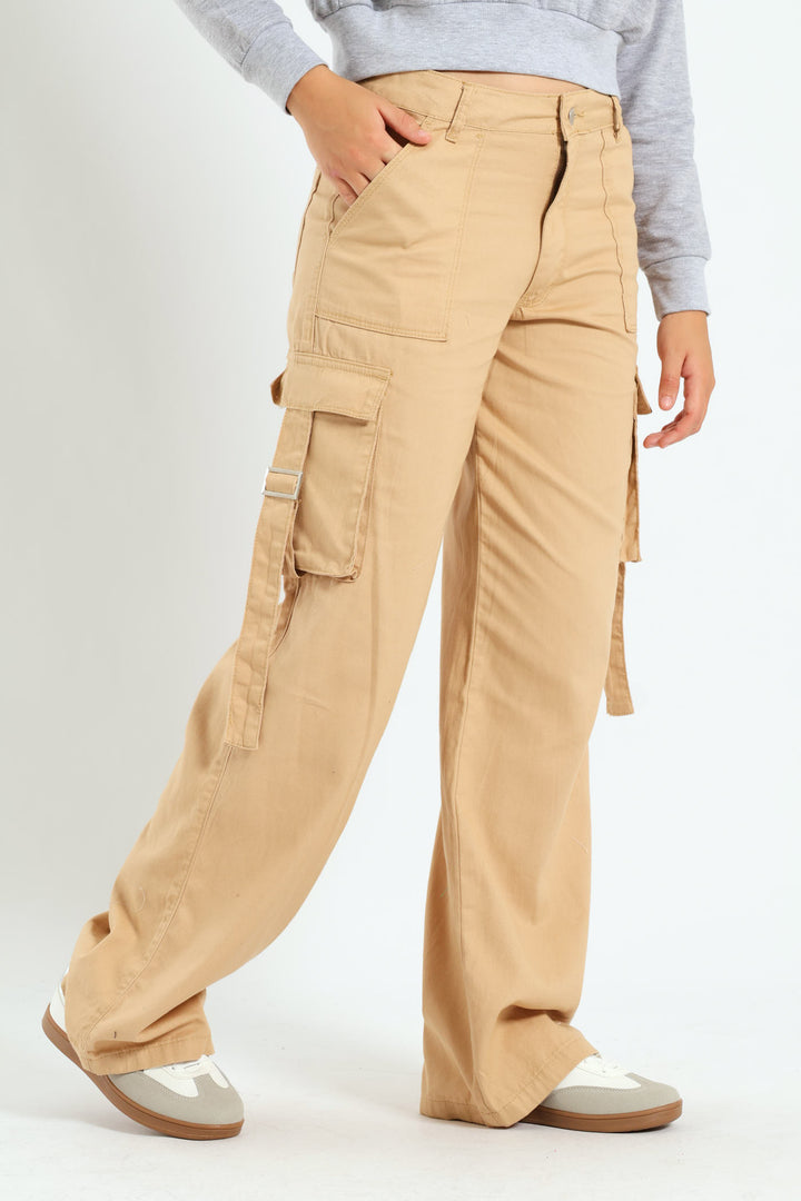 Girls Twill Cargo - Stone