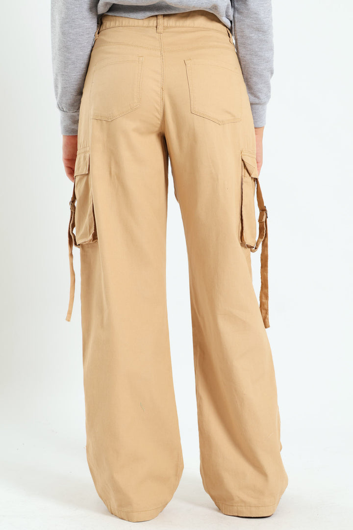 Girls Twill Cargo - Stone