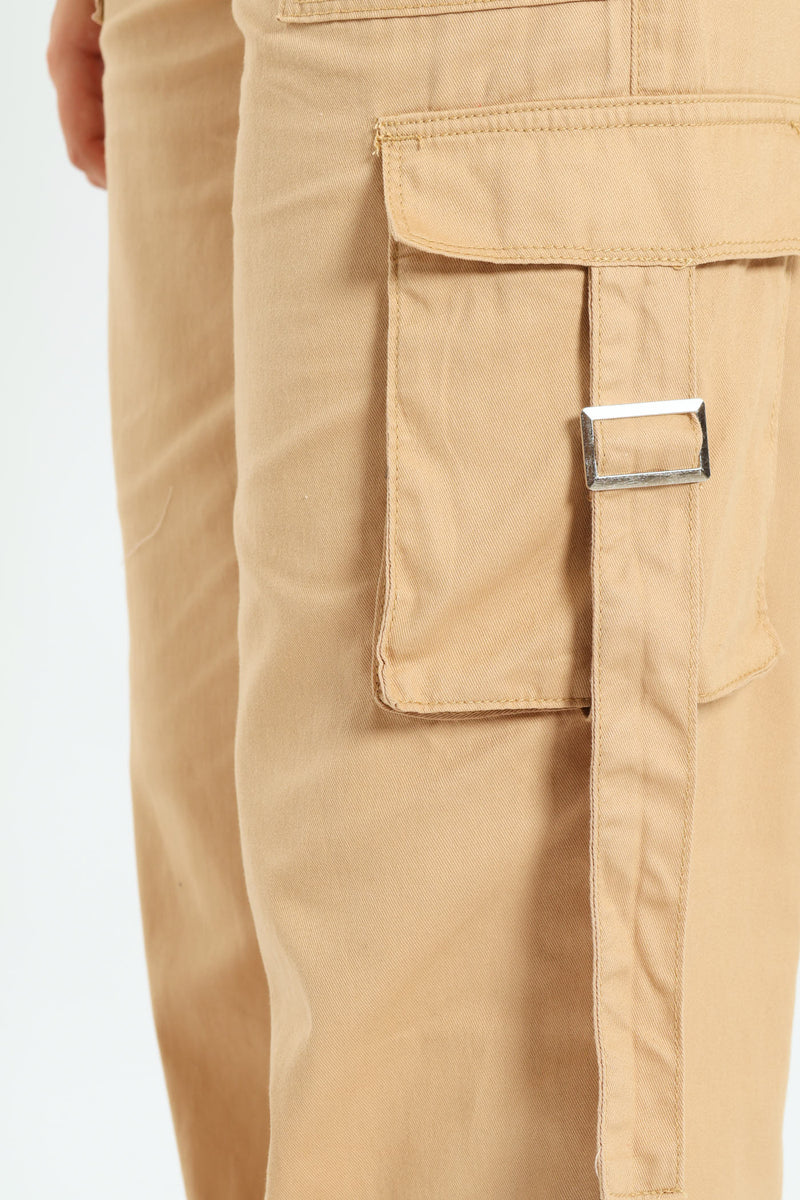 Girls Twill Cargo - Stone