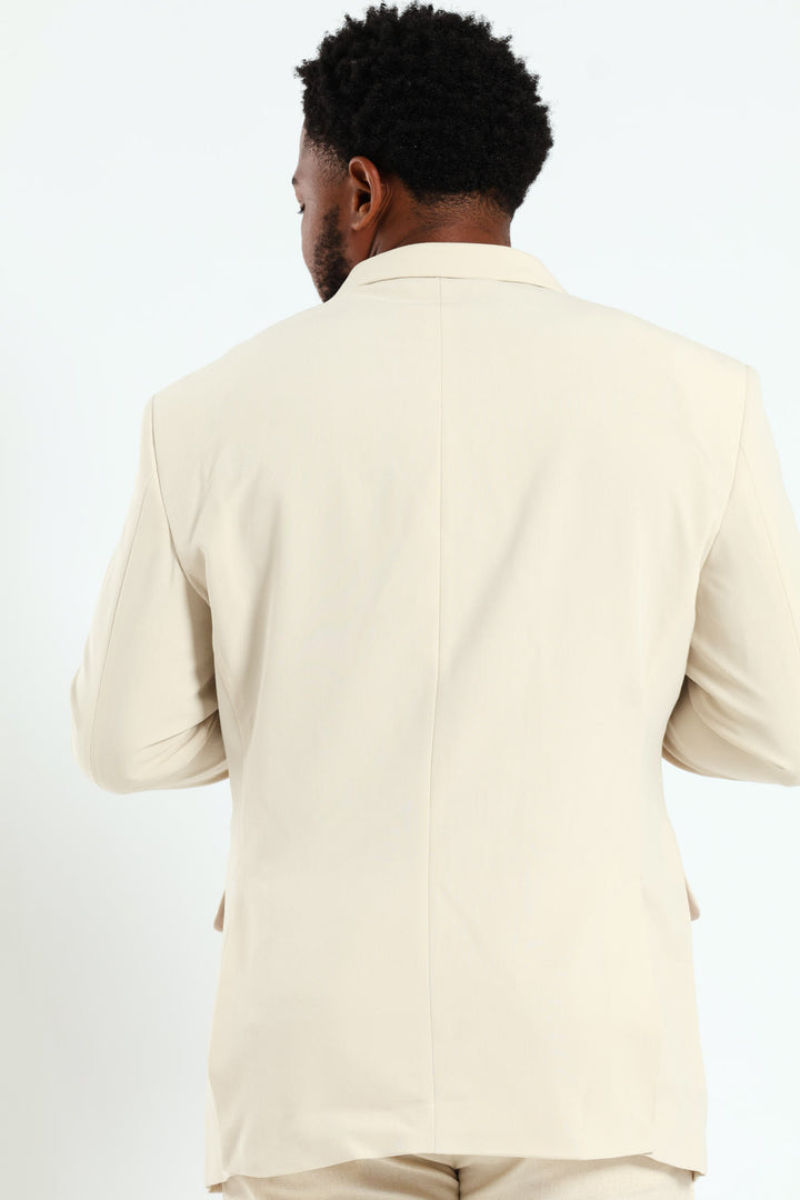 Slim Double Breasted Blazer - Neutral