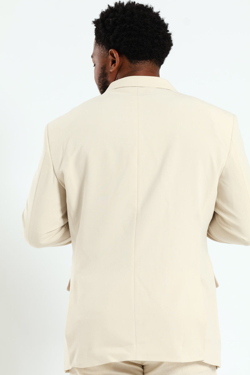 Slim Double Breasted Blazer - Neutral