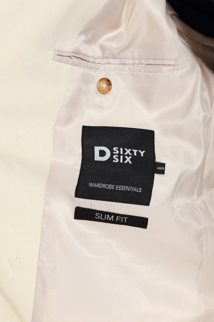 Slim Double Breasted Blazer - Neutral