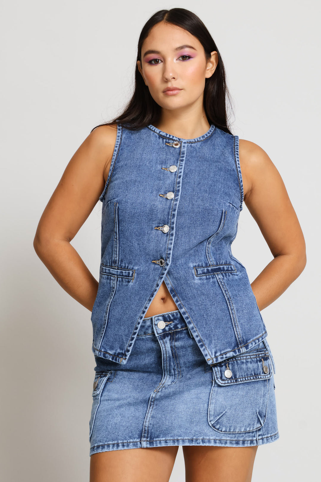 Denim Waistcoat - Salty Mid Wash
