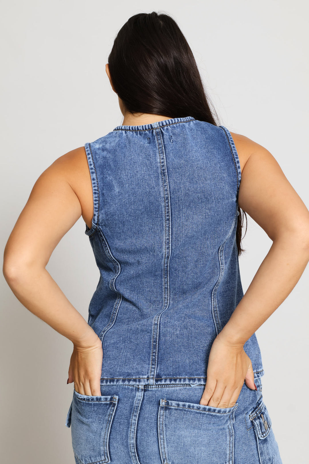 Denim Waistcoat - Salty Mid Wash